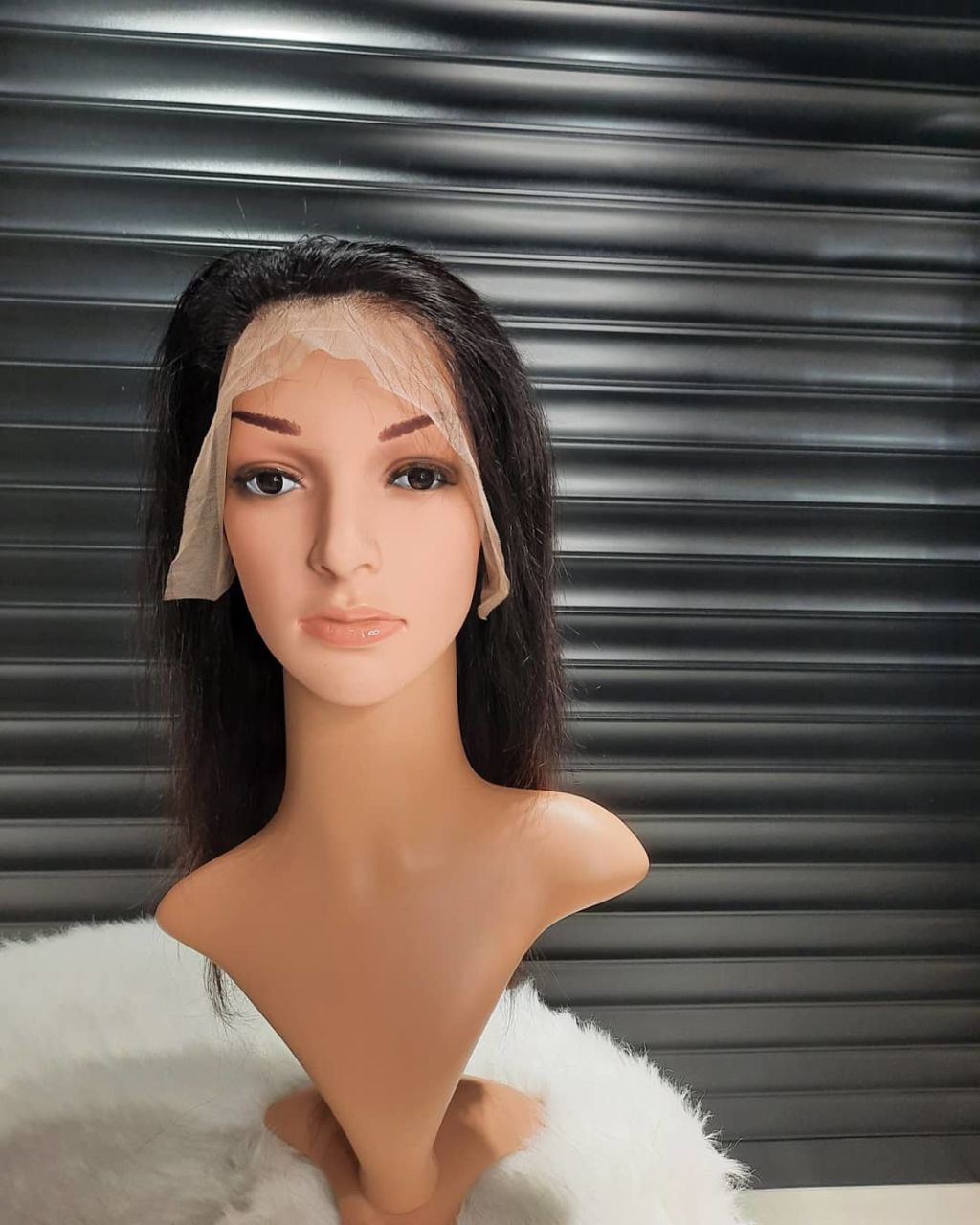 Tül Peruk Doğal Siyah  - 70 Cm